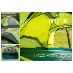 Vango Tryfan 300 - 3-Personen Zelt -Outdoor-Sportgeschäft vango tryfan 300 3 personen zelt detail 3